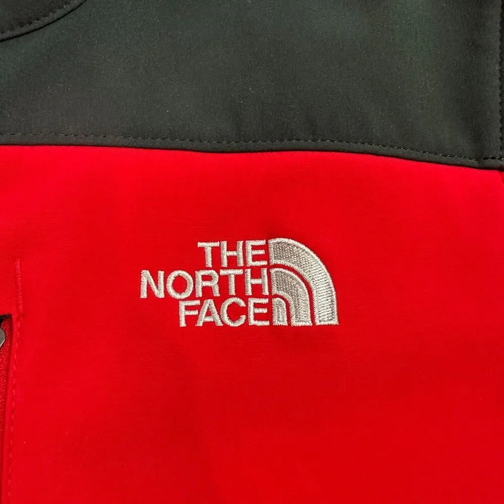 The North Face Apex Softshell Jacket Mens Medium M Red Black Full Zip Outdoor